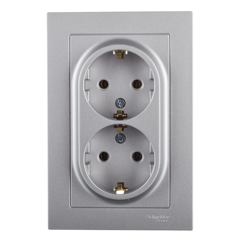 Розетка Systeme Electric AtlasDesign встраиваемая алюминий (ATN000324)