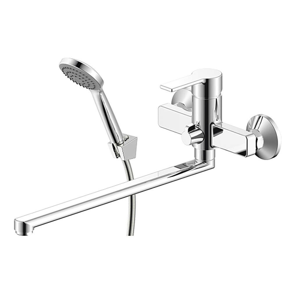 Смеситель для ванны ARGOtech Titan хром однорычажный с длинным изливом с лейкой (35-L35/K TITAN)