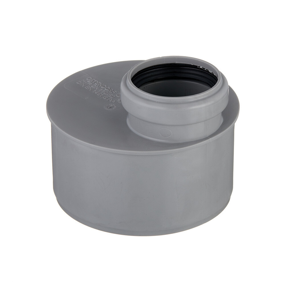 Переходник Ostendorf HTRК d110х50 мм пластиковый эксцентрический короткий для внутренней канализации (115725)