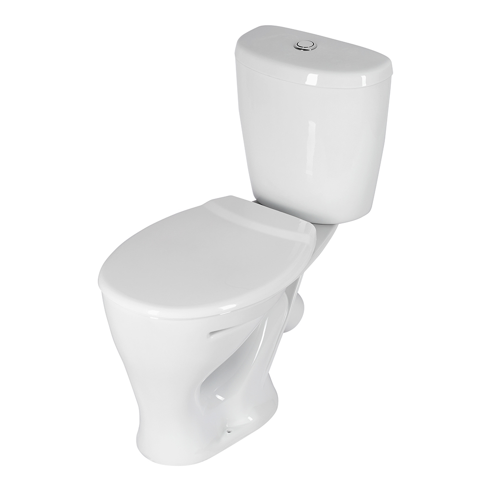 Унитаз-компакт Универсал Обь с косым выпуском с сиденьем пластик белый (4607152360462)