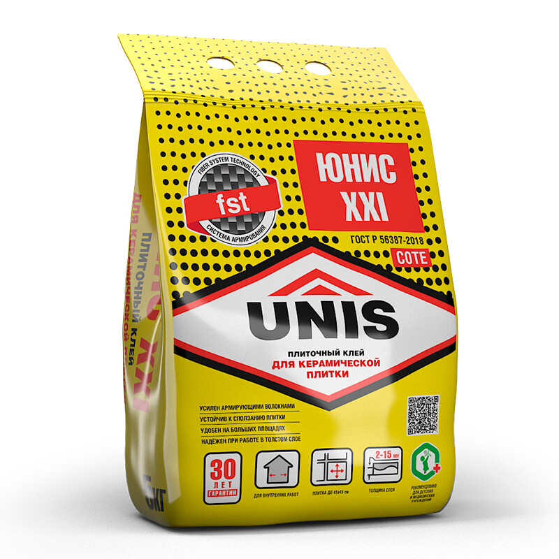 Клей для плитки и камня Unis XXI класс С0 ТE 5 кг