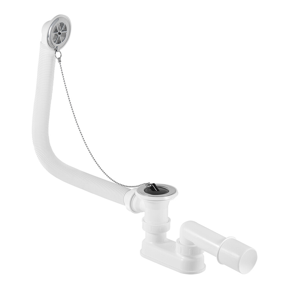 Сифон для ванны Alcadrain слив d52 с выпуском d70 мм с переливом (A501/AG210112160)