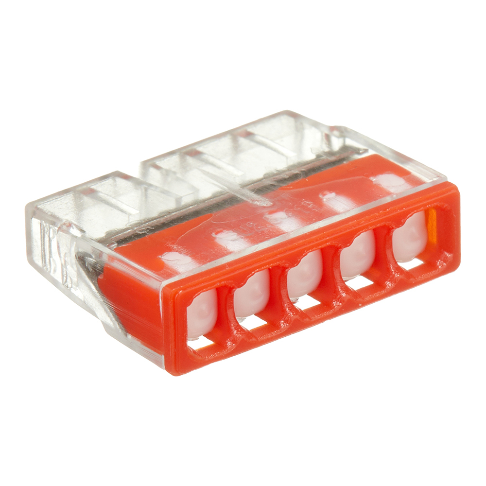 Клемма на 5 проводов Stekker 0,5-2,5 кв.мм самозажимная с пастой (20 шт.) (49836)