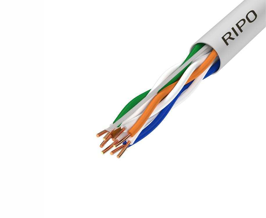 Интернет-кабель (витая пара) UTP 24 AWG CAT5e 4х2х0,49 мм Ripo серый (50 м)