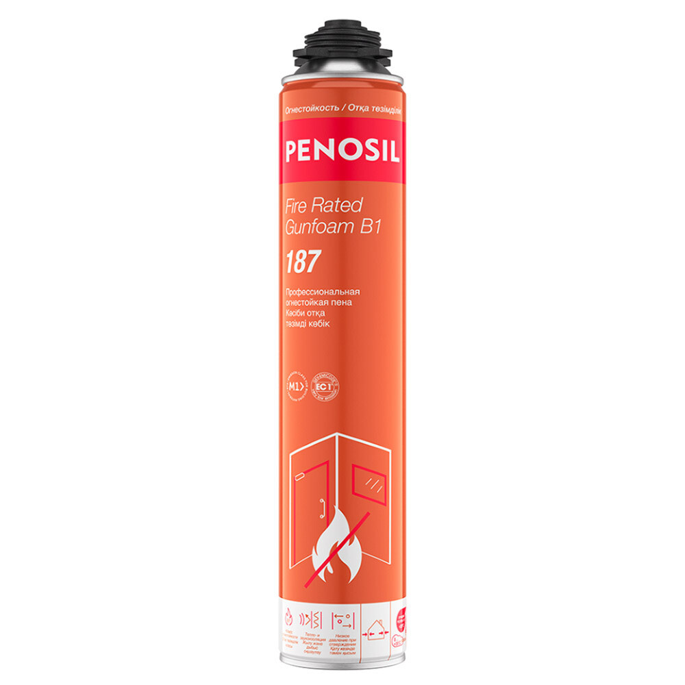 Пена монтажная профессиональная Penosil Premium Fire Rated GunFoam B1 187 огнеупорная 720 мл