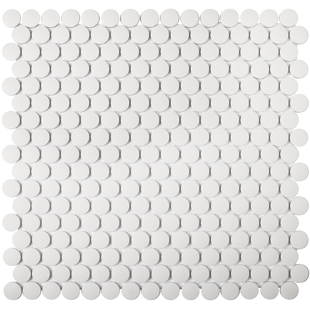 Мозаика Starmosaic Penny Round белая керамическая 315х309х6 мм матовая antislip