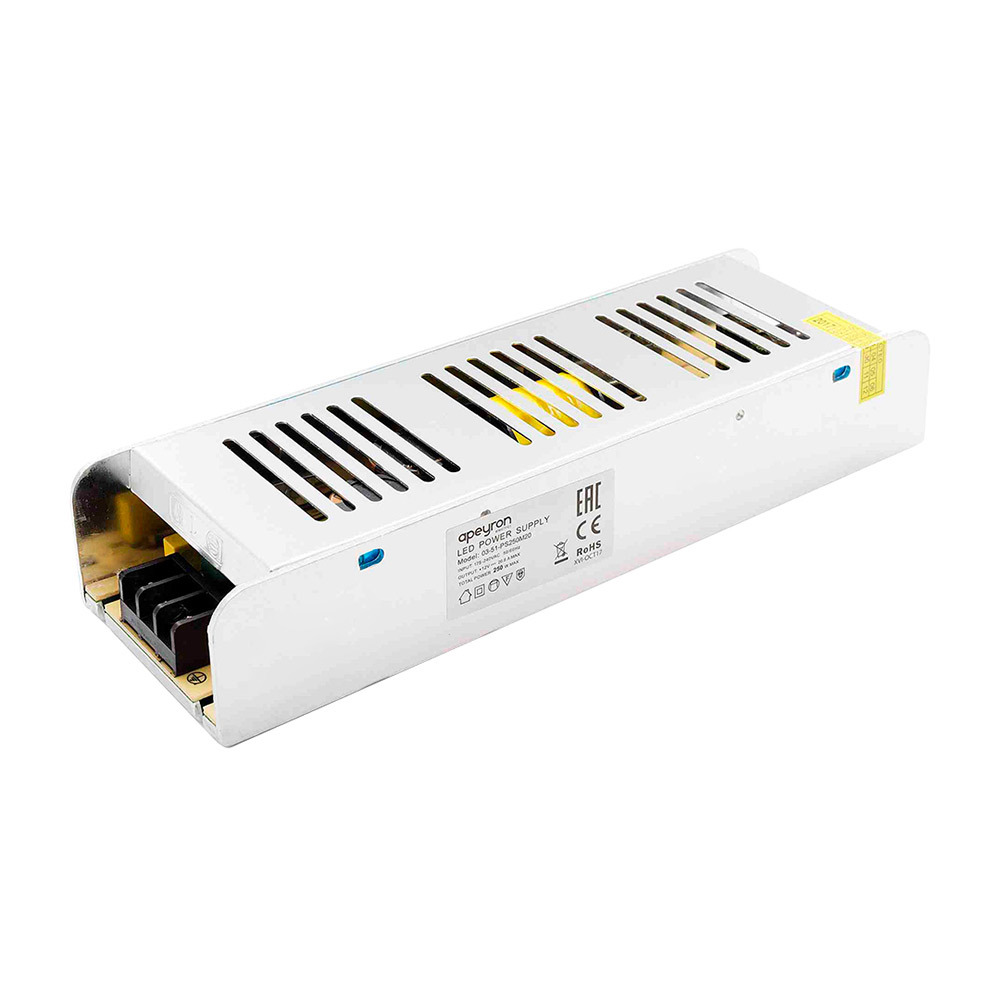 Блок питания для светодиодной ленты Apeyron 220/12 В 250 Вт IP20 (03-51)
