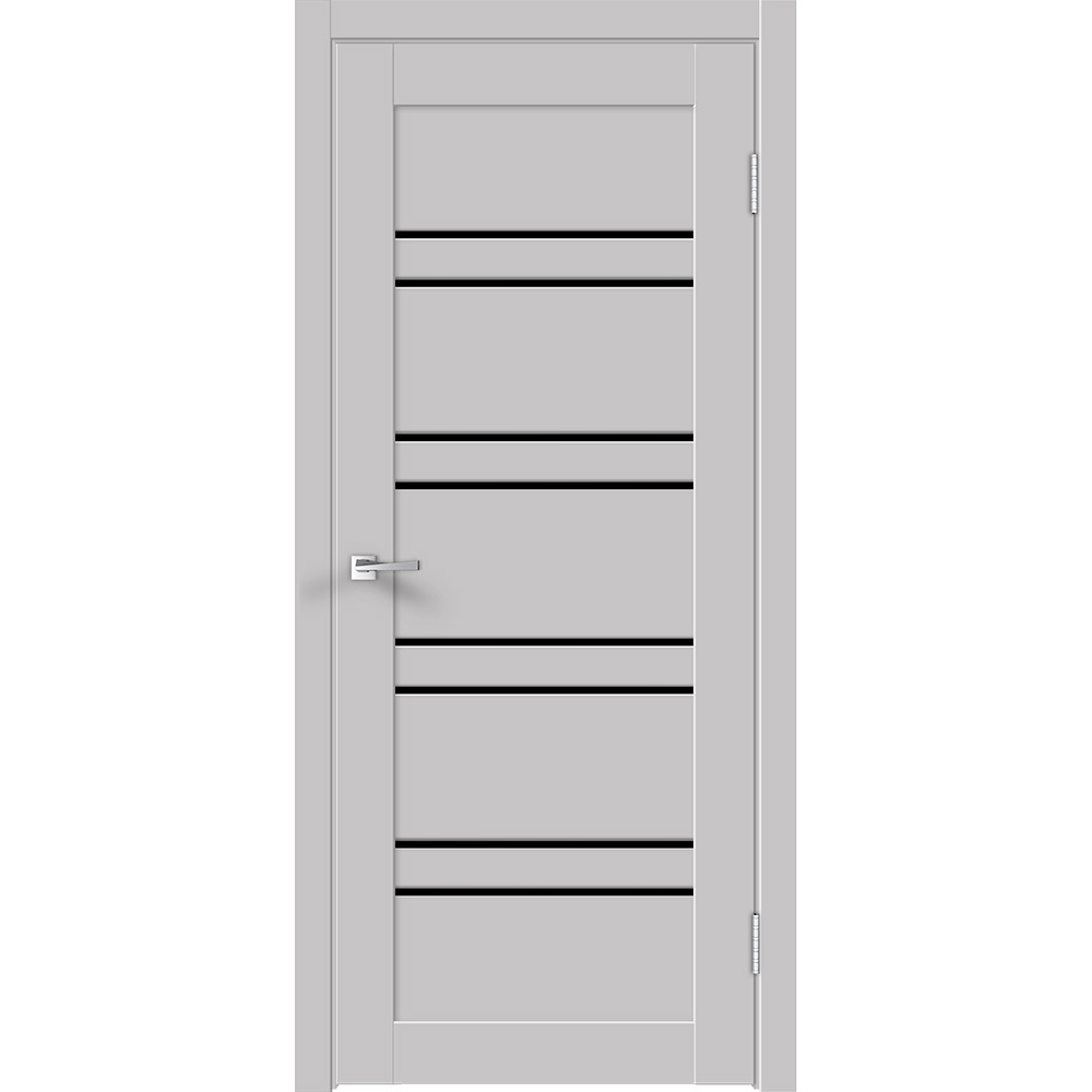 Дверь межкомнатная Linea 8 600х2000 мм ПВХ эмалит серая со стеклом с замком